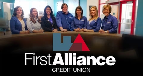 Photo of First Alliance Credit Union logo and team members