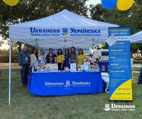 Image of Ukrainian Federal Credit Union booth at sponsored event