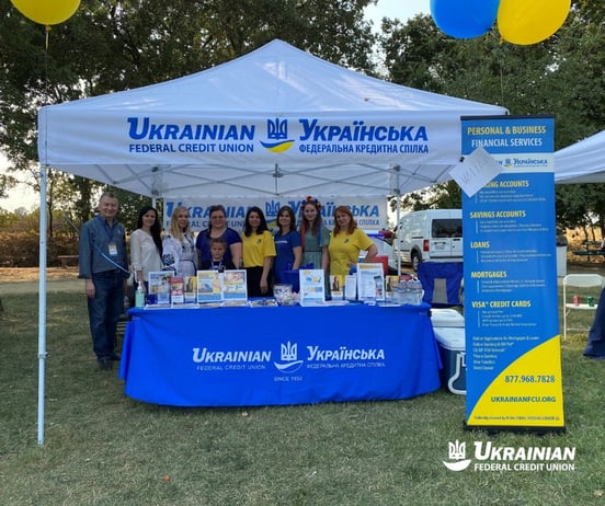 Image of Ukrainian Federal Credit Union booth at sponsored event Image of Ukrainian Federal Credit Union booth at sponsored event