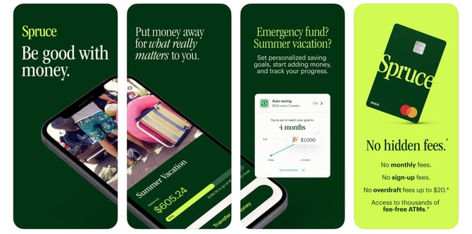 Spruce screenshots from the iOS app store