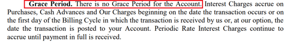Example Grace Period Terms