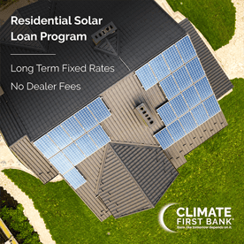 Marketing image for Climate First Bank Solar Loan Program