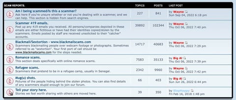 Screenshot from ScamSurvivors Screenshot from ScamSurvivors