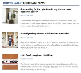 Screenshot from Sonoma County Mortgages