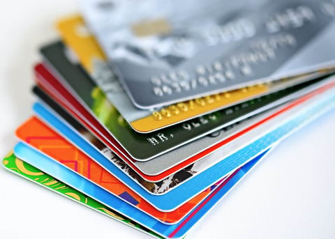 Image of credit cards stacked together