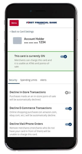 Graphic of First Financial Bank mobile app