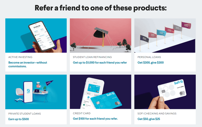 Screenshot of the SoFi website