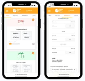 Screenshots of Sunny Day Fund app