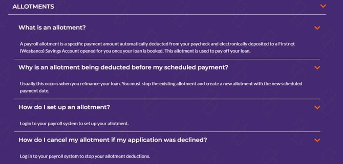 Screenshot of BMG Money's FAQs Screenshot of BMG Money's FAQs