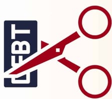 scissors cutting debt