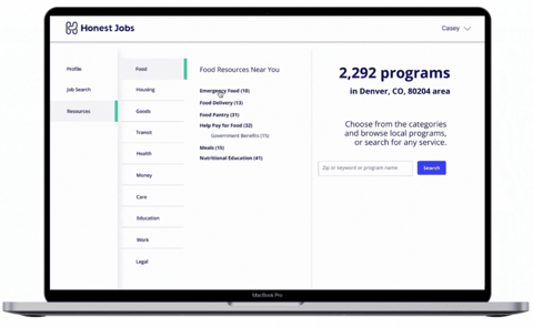 A screenshot of Honest Jobs' resources dashboard. A screenshot of Honest Jobs' resources dashboard.