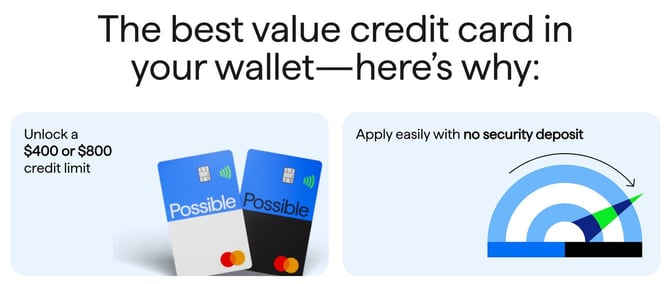 The Possible Card homepage screenshot