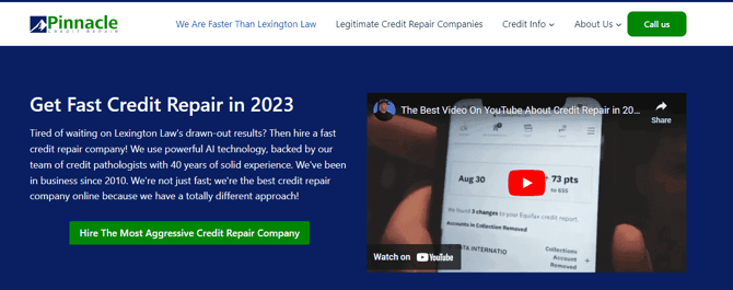 Pinnacle Credit Repair website Pinnacle Credit Repair website