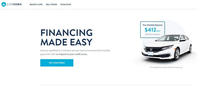Carvana Homepage