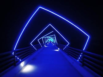 High Trestle Trail Bridge at night
