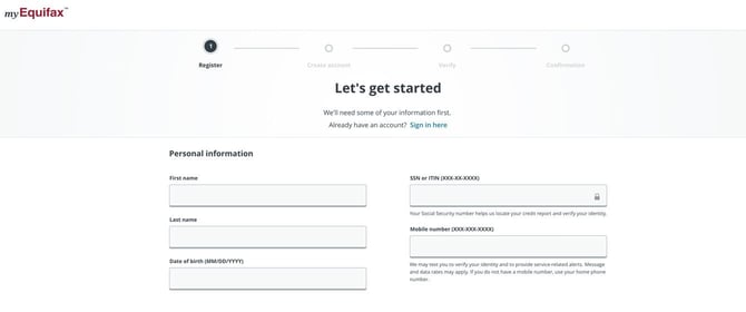 Equifax account screenshot Equifax account screenshot