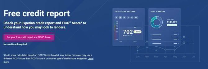 Experian credit report website screenshot Experian credit report website screenshot