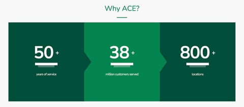 Screenshot of ACE Cash Express Homepage