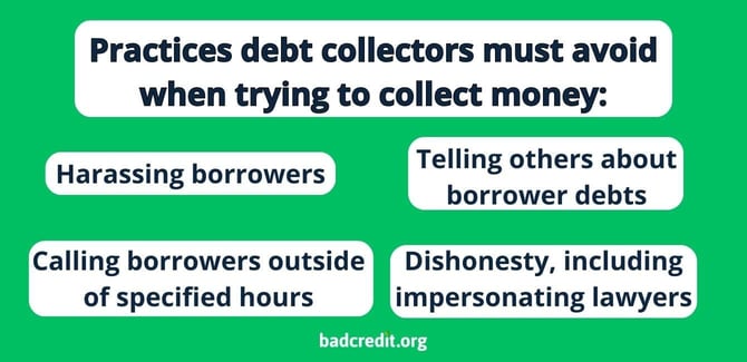 rules for debt collectors graphic