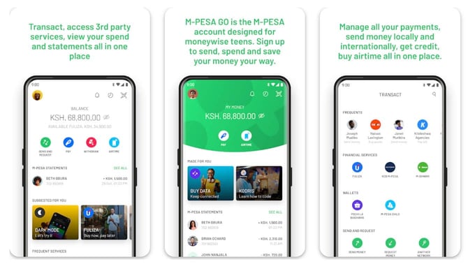 M-PESA screenshots