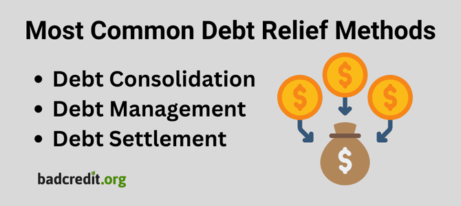 Debt Relief Methods graphic Debt Relief Methods graphic