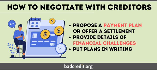 How to negotiate with creditors graphic How to negotiate with creditors graphic