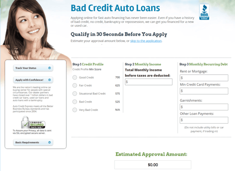 Auto Credit Express online application