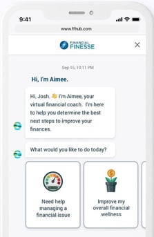 Financial Finesse virtual coach screenshot