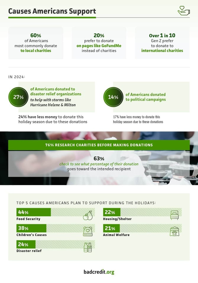 Most popular causes Americans support infographic