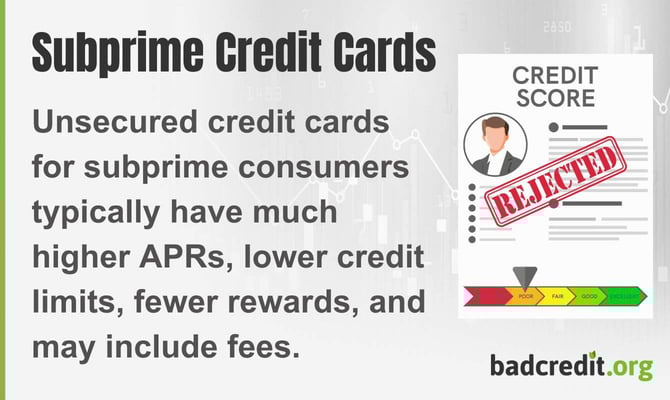 Subprime credit cards graphic