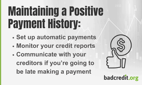 Maintaining a Positive Payment History Bullet Points Maintaining a Positive Payment History Bullet Points