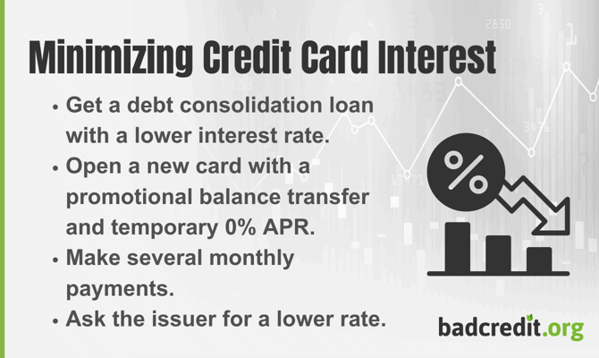Tips for minimizing credit card interest. Tips for minimizing credit card interest.
