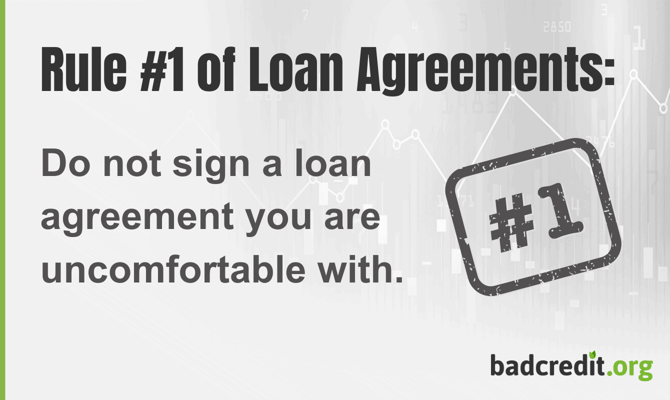 Rule #1 of Loan Agreements inforgraphic