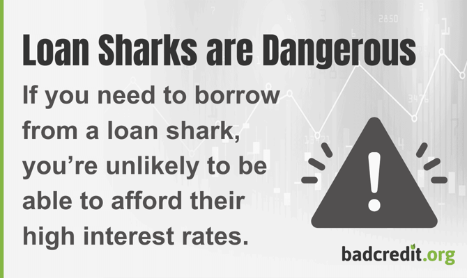 Dangers of loan sharks with warning icon