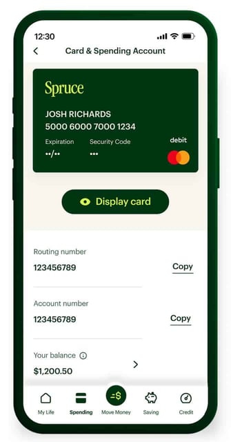 Spruce card and spending account Spruce card and spending account