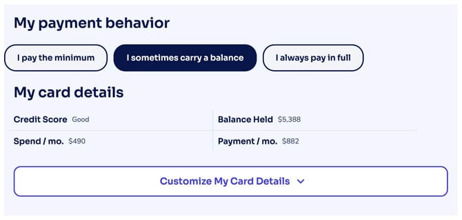 CardFit payment behavior interface CardFit payment behavior interface