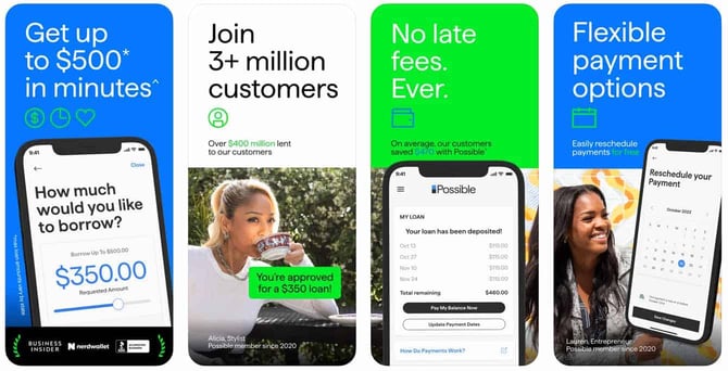 Possible App screenshots from the Apple App store