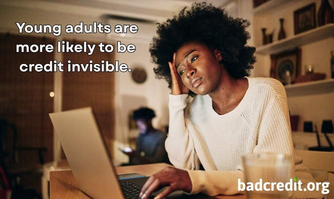 Young adults are more likely to be credit invisible Young adults are more likely to be credit invisible