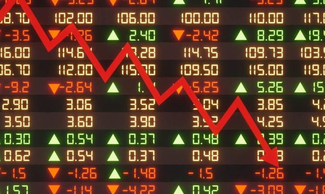 Image of falling stock prices