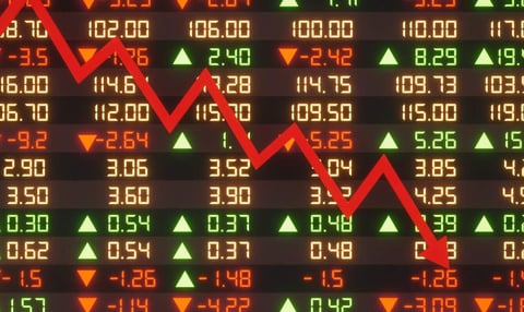 Image of falling stock prices Image of falling stock prices
