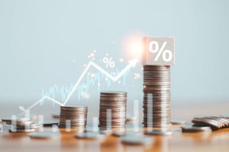 stacks of coins increasing graphic