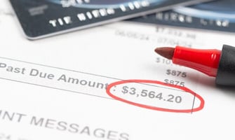 a credit bill showing past due amount graphic