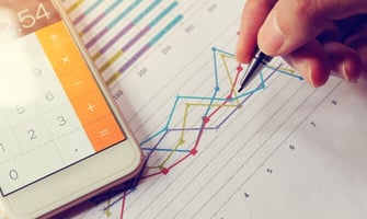 a calculator sitting on trends graph graphic
a calculator sitting on trends graph graphic