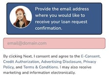 Screenshot from the Smart Advances loan request form Screenshot from the Smart Advances loan request form