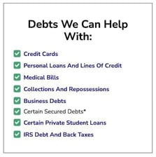 List of debts CuraDebt can help with