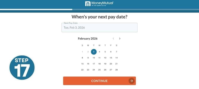 MoneyMutual Step 17 screenshot