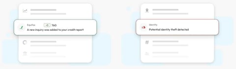 screenshot of MyFICO credit monitoring credit report and identity theft alerts screenshot of MyFICO credit monitoring credit report and identity theft alerts