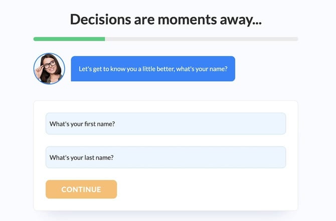 Screenshot of One Loan Stop full name screen