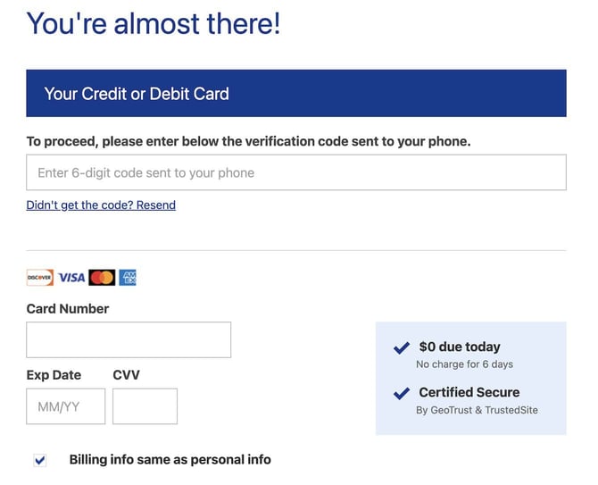Screenshot of Sky Blue Credit Repair application Step 4