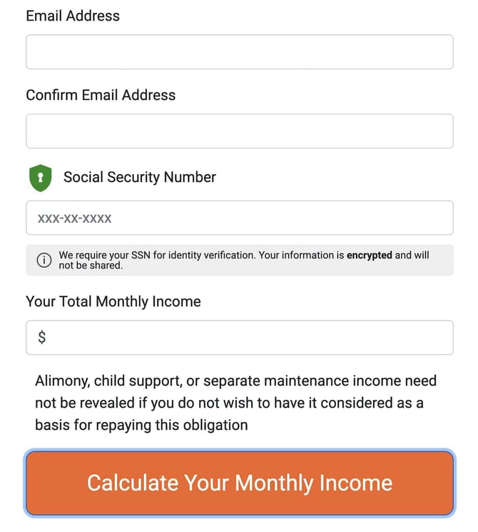Surge Mastercard application step 2
